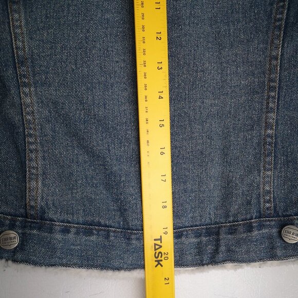 Star Blue Ladies Size Small Blue Denim Jacket with White Faux Fur Lining - Picture 13 of 13